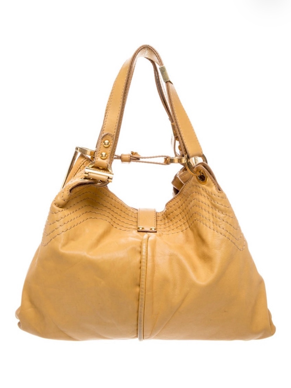 Jimmy Choo Ayse Slouchy Yellow Leather Hobo Shoulder Bag - Picture 4 of 6